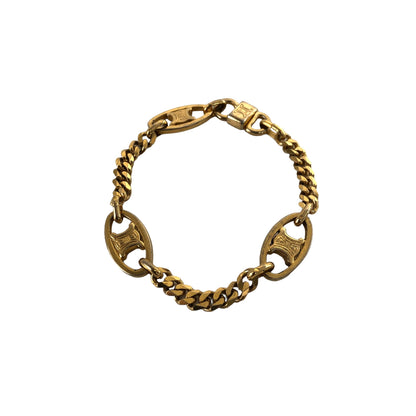 CELINE Blason Bracelet Gold Vintage phz2ic