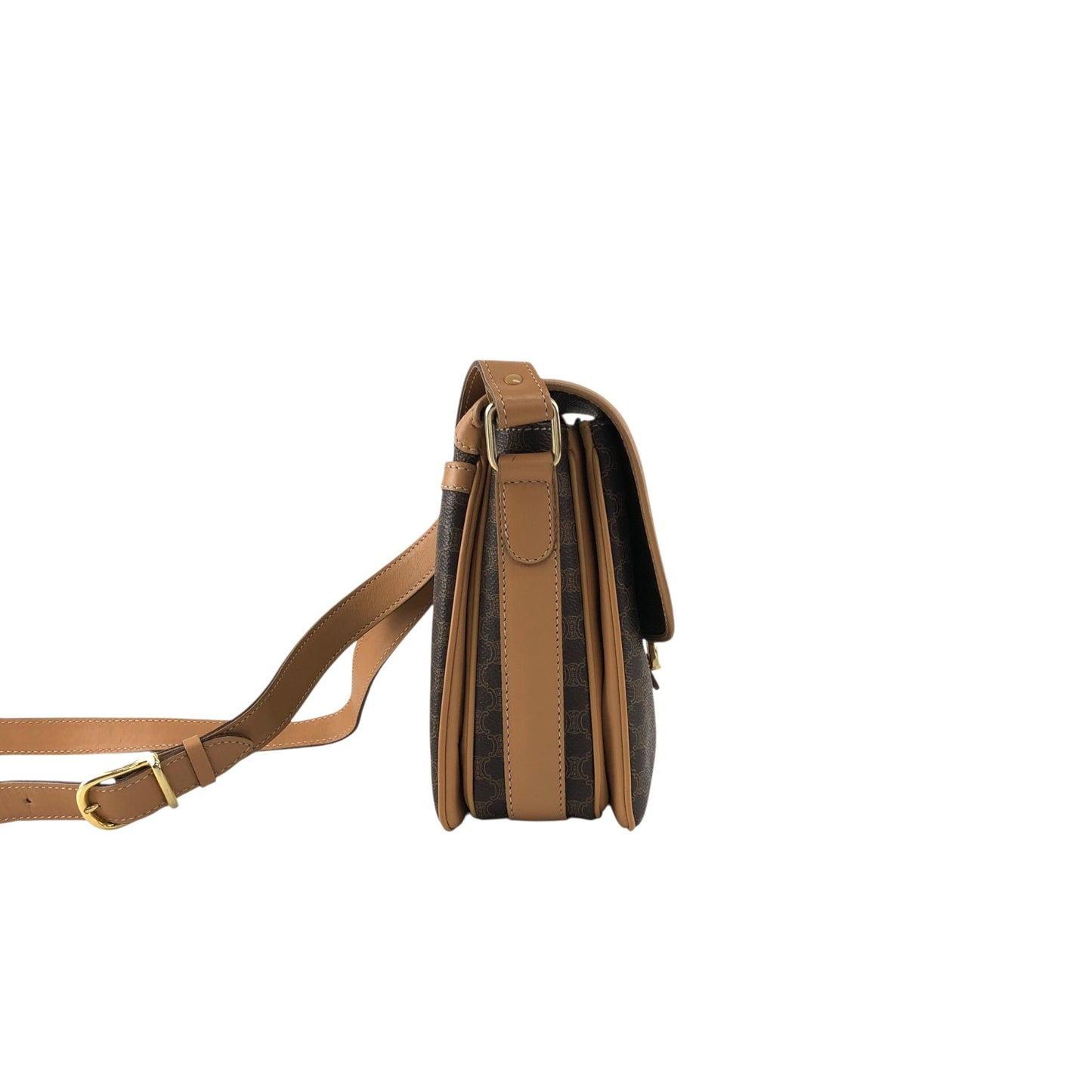 CELINE Macadam Horse Bit Shoulder bag Brown Vintage gmn7vj