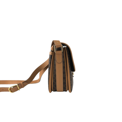 CELINE Macadam Horse Bit Shoulder bag Brown Vintage gmn7vj