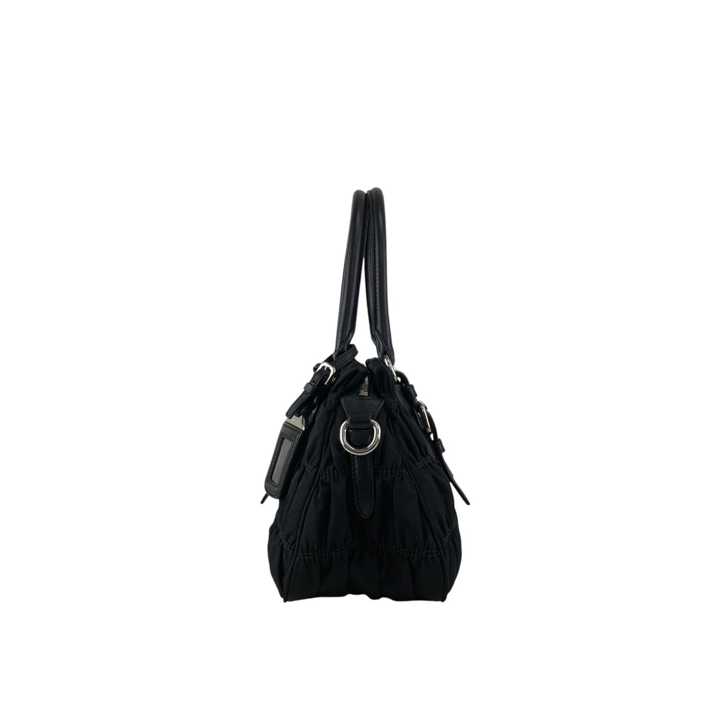 PRADA Tessuto Triangle Logo Two-way Handbag Shoulder bag Black Vintage kcds2w