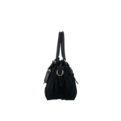 PRADA Tessuto Triangle Logo Two-way Handbag Shoulder bag Black Vintage kcds2w