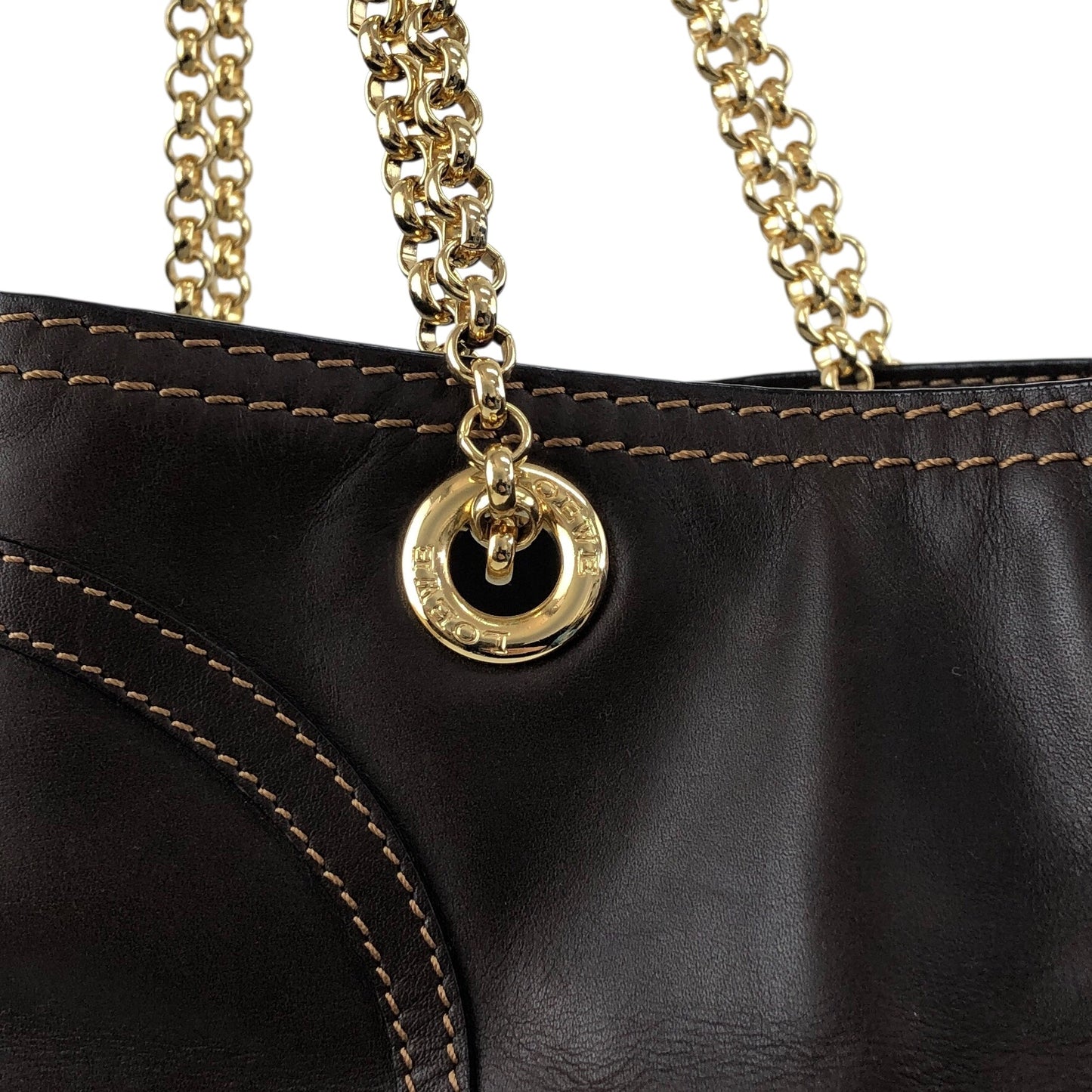LOEWE Logo Chain Totebag Brown Vintage xy3fjn