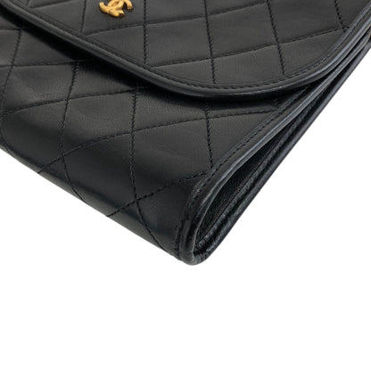 CHANEL Matelasse Coco Mark Chain Shoulder bag Black Vintage i2yavv