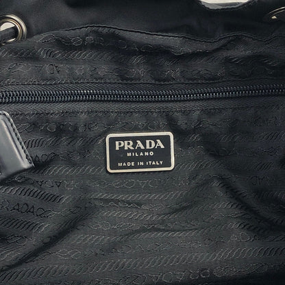 PRADA Triangle Logo Front Buckle Backpack Black Vintage rb7g4g