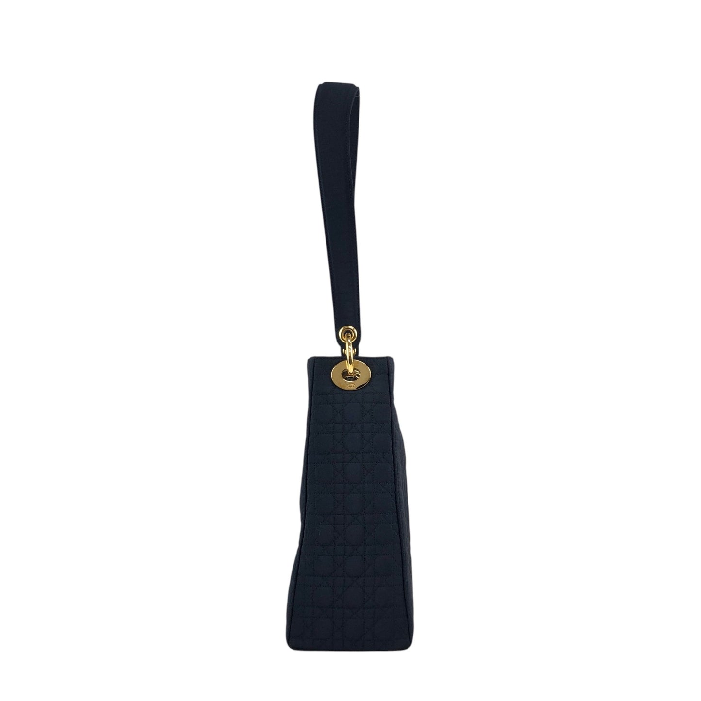Christian Dior Cannage Logo Charm Shoulder bag Hobobag Black Vintage gd5hwv