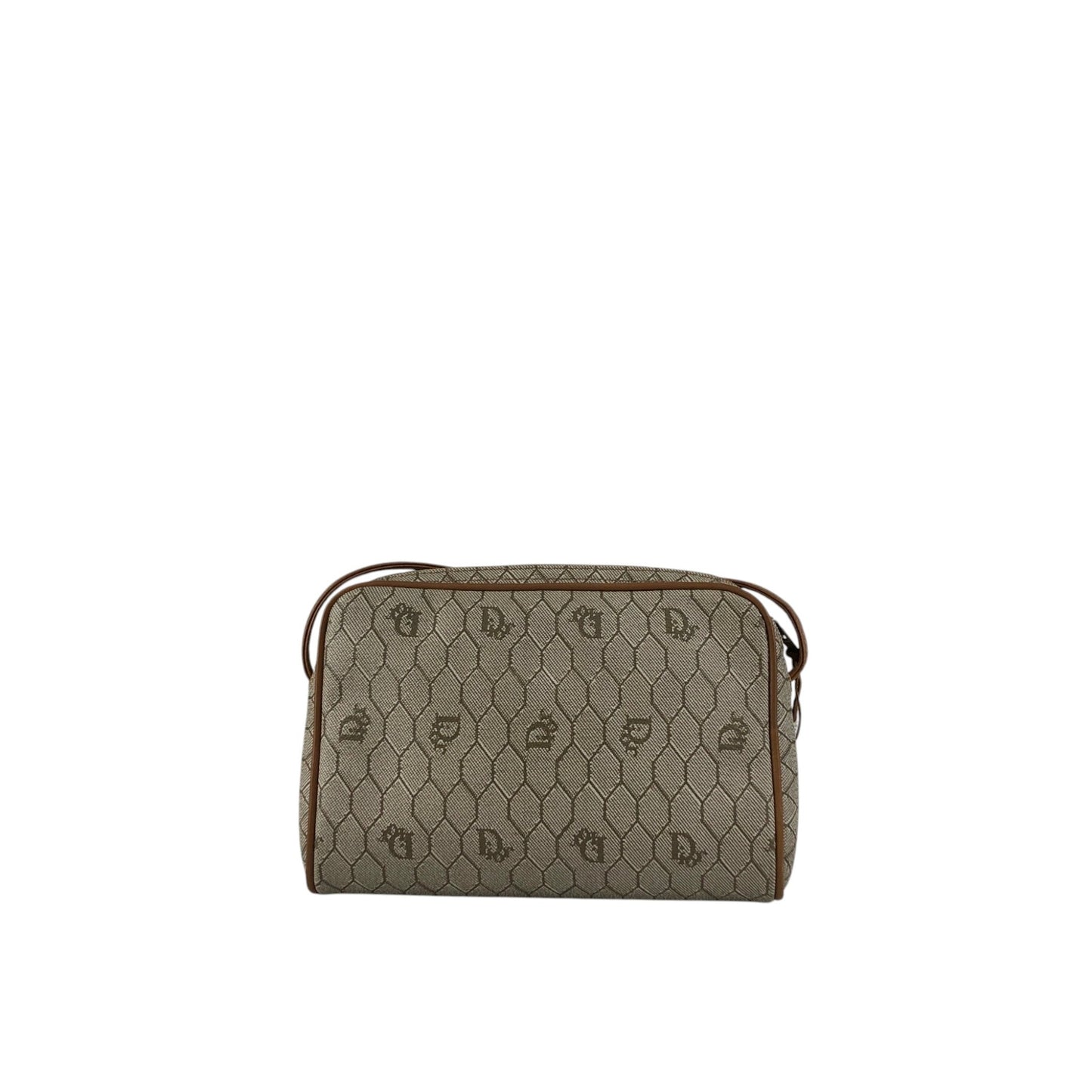 Christian Dior Small Honeycomb Pattern Logo Shoulder bag Beige Vintage ptj22k