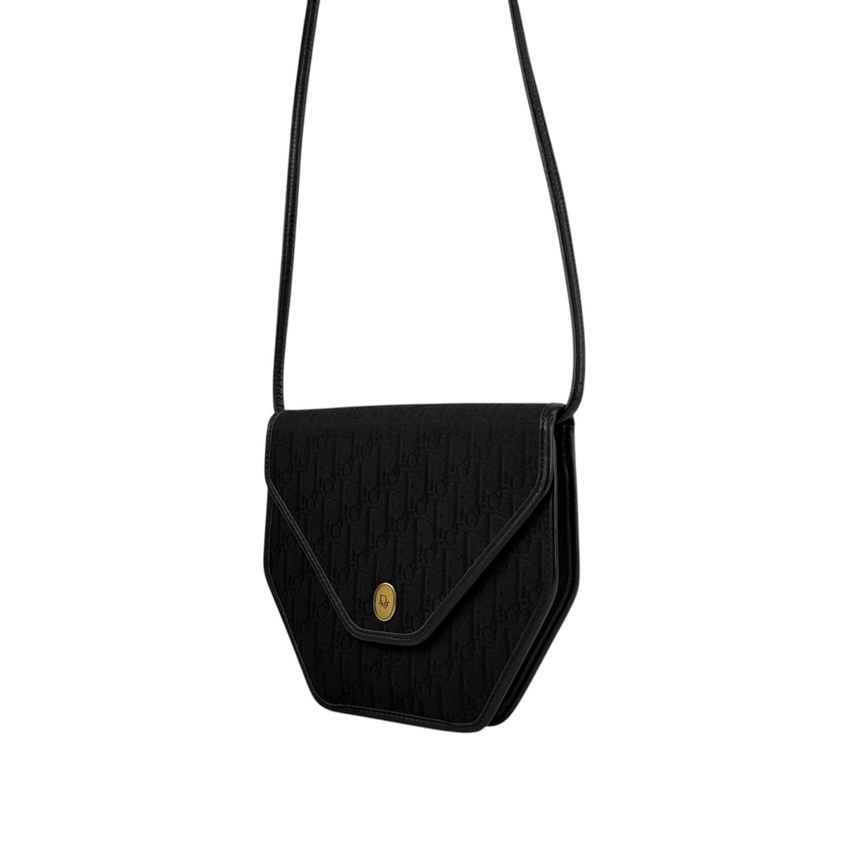 Christian Dior Trotter Logo Shoulder bag Black Vintage k5b8r3