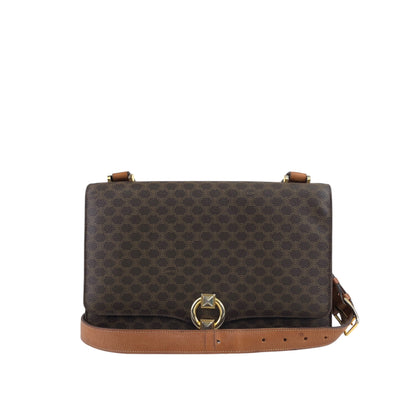 CELINE Macadam Flap Shoulder bag Brown Vintage wagmgy