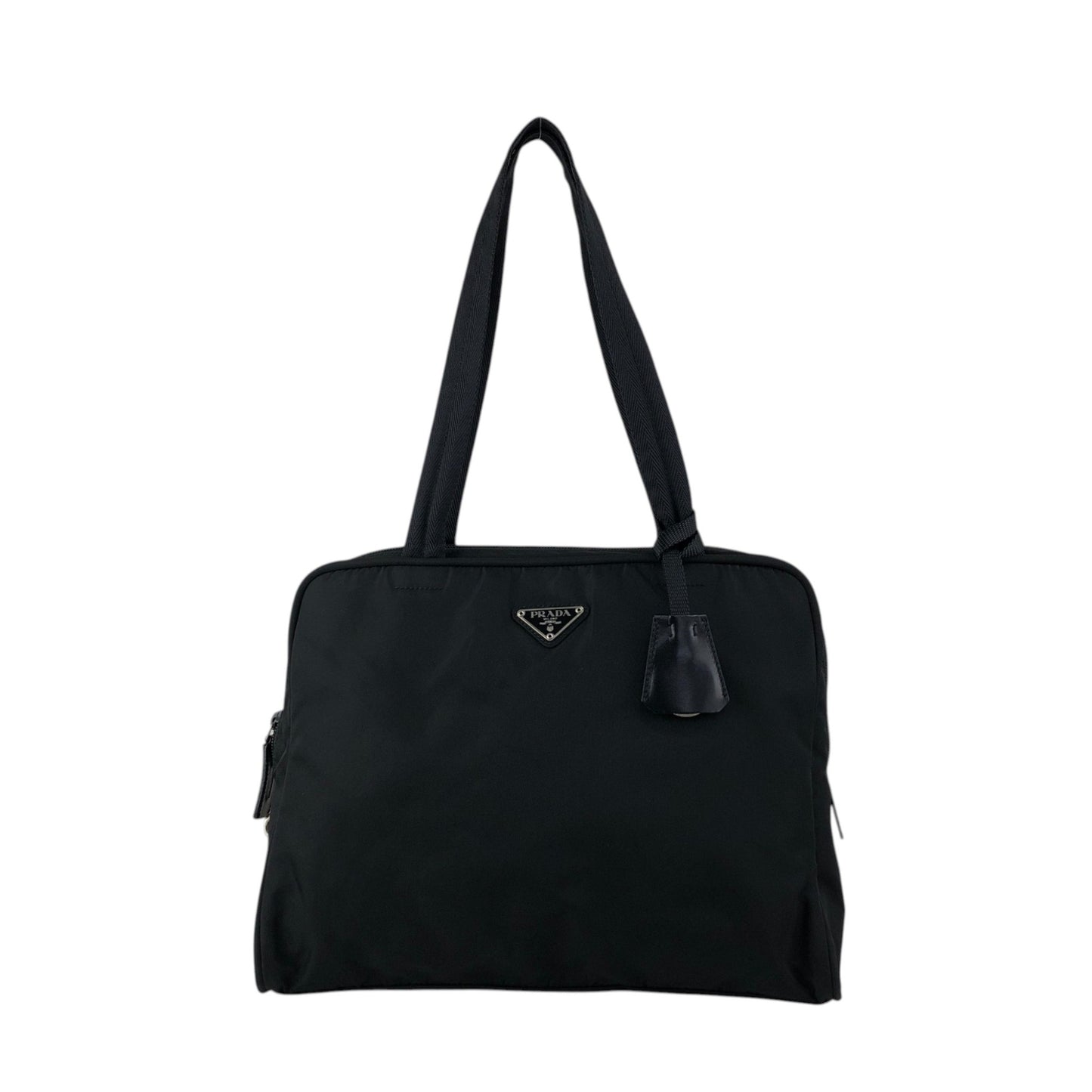 PRADA Tessuto Triangle Logo Totebag Black Vintage mcdeah