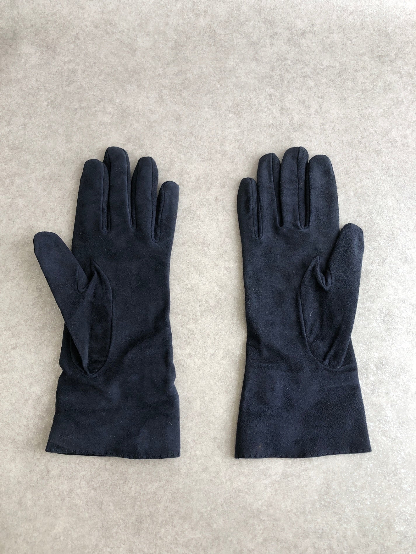 HERMES Logo Gloves Navy Vintage 4paauh