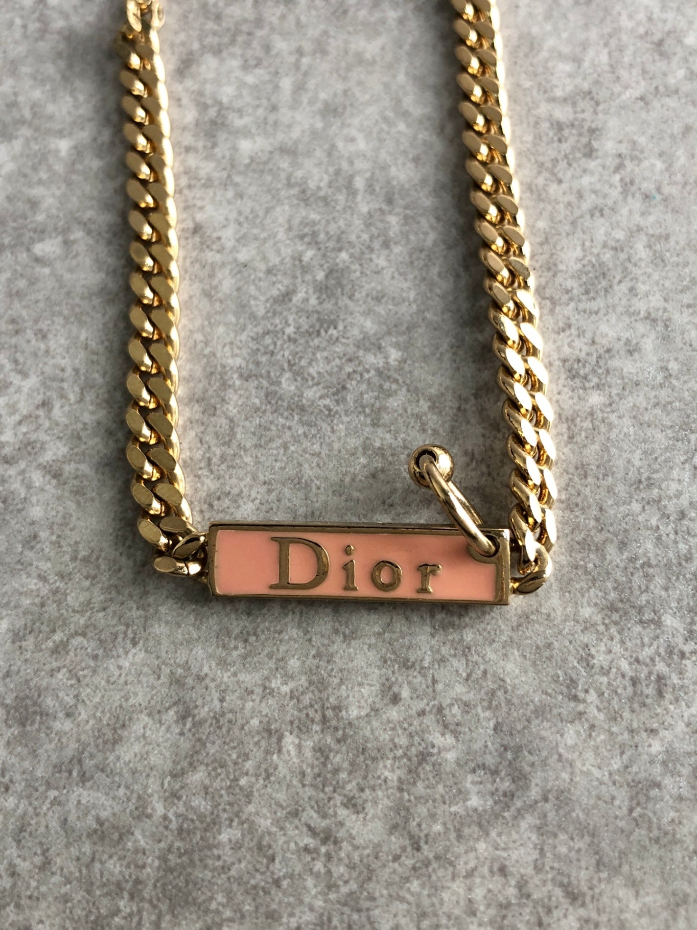 Christian Dior Logo Bracelet Gold Vintage 7vjsm4