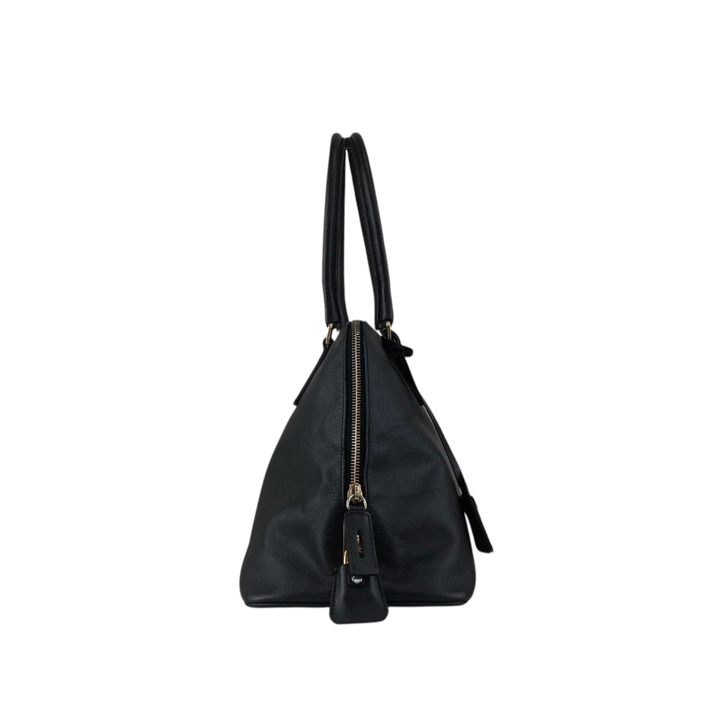 PRADA Triangle Logo Handbag Black Vintage wxkttk