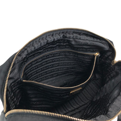 PRADA Tessuto Triangle Logo Small Boston bag Handbag Black BL0088 Vintage yaijvh