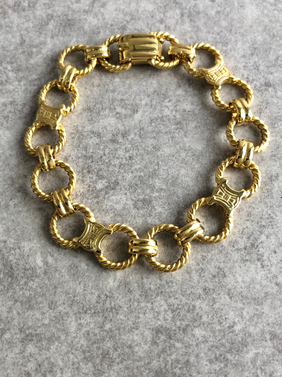CELINE Blason Bracelet Gold Vintage sccyky
