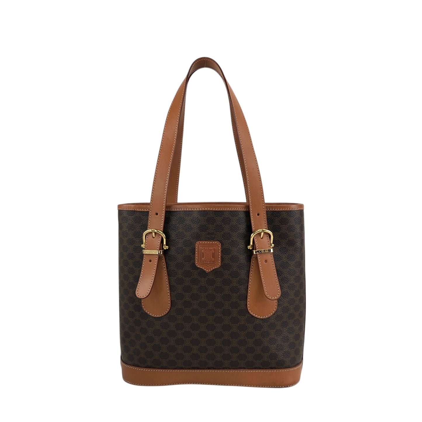 CELINE Macadam Blason Handbag Totebag Brown Vintage 8jw5jg