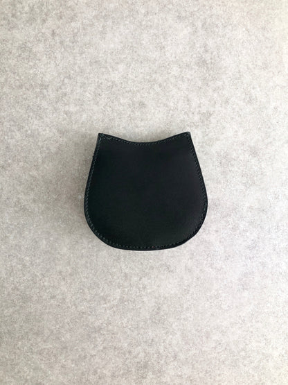 CELINE Front Buckle Coin Purse Black Vintage iygxf2