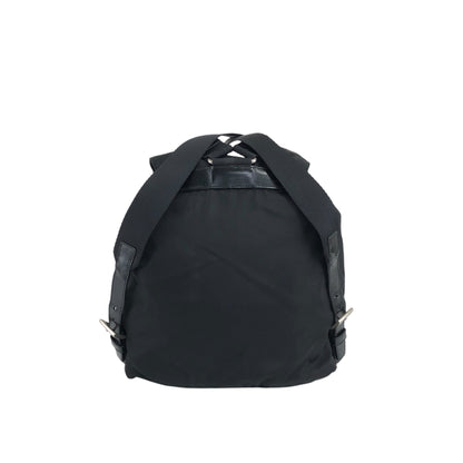 PRADA Triangle Logo Front Buckle Backpack Black Vintage i6pdhi