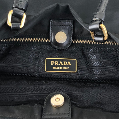 PRADA Tessuto Triangle Logo Handbag Totebag Black Vintage p8z2vd