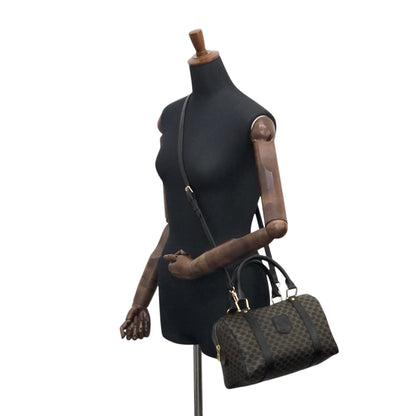 CELINE Macadam Blason Two-way Small Boston bag Shoulder bag Black Vintage anvhd8
