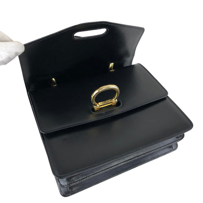 CELINE Gancini Handbag Black Vintage hkm3p8