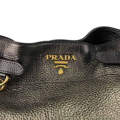 PRADA Logo Side Pocket Two-way Handbag Shoulder bag Bronze Vintage fiftw3
