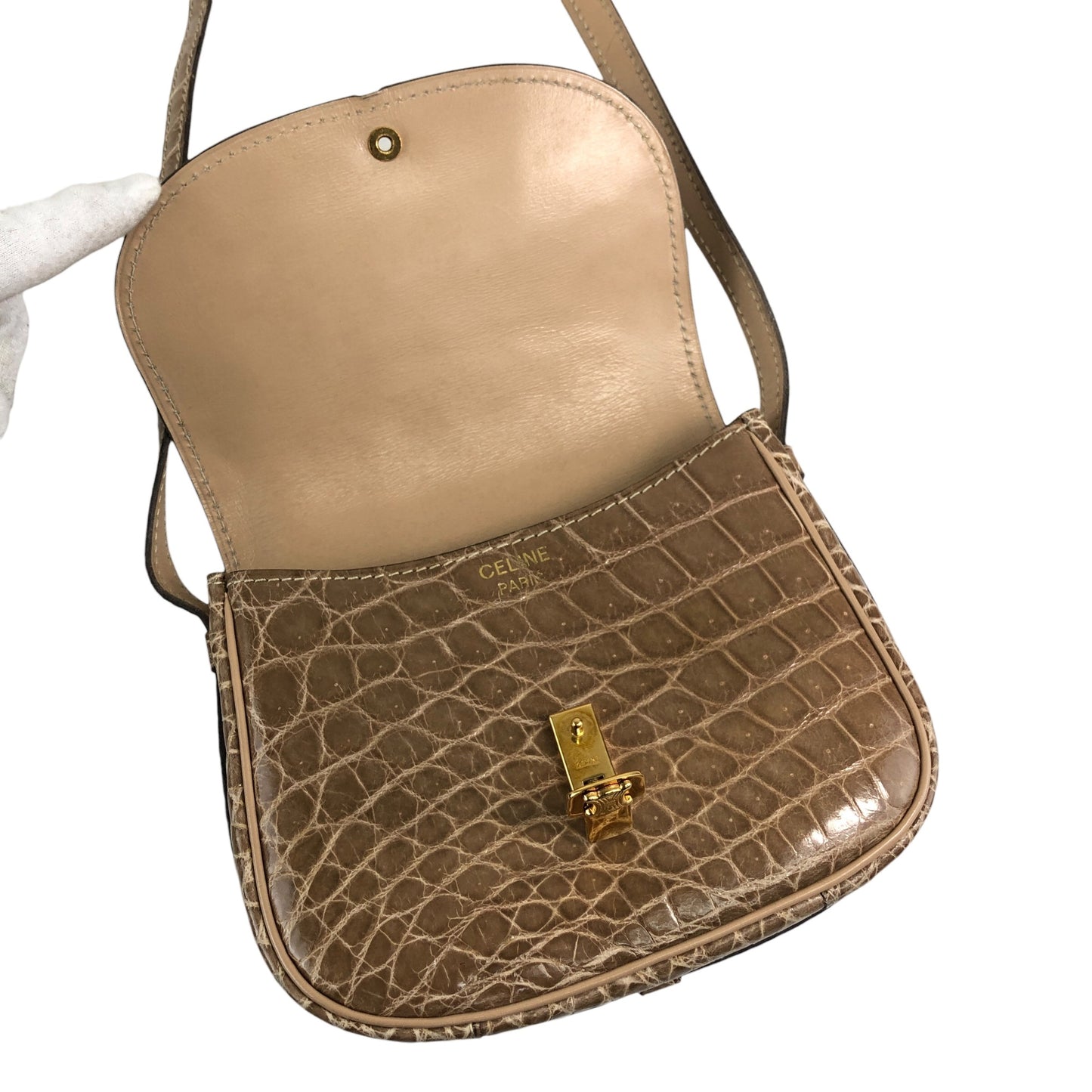 CELINE Blason Shoulder bag Brown Vintage 8xy6kp