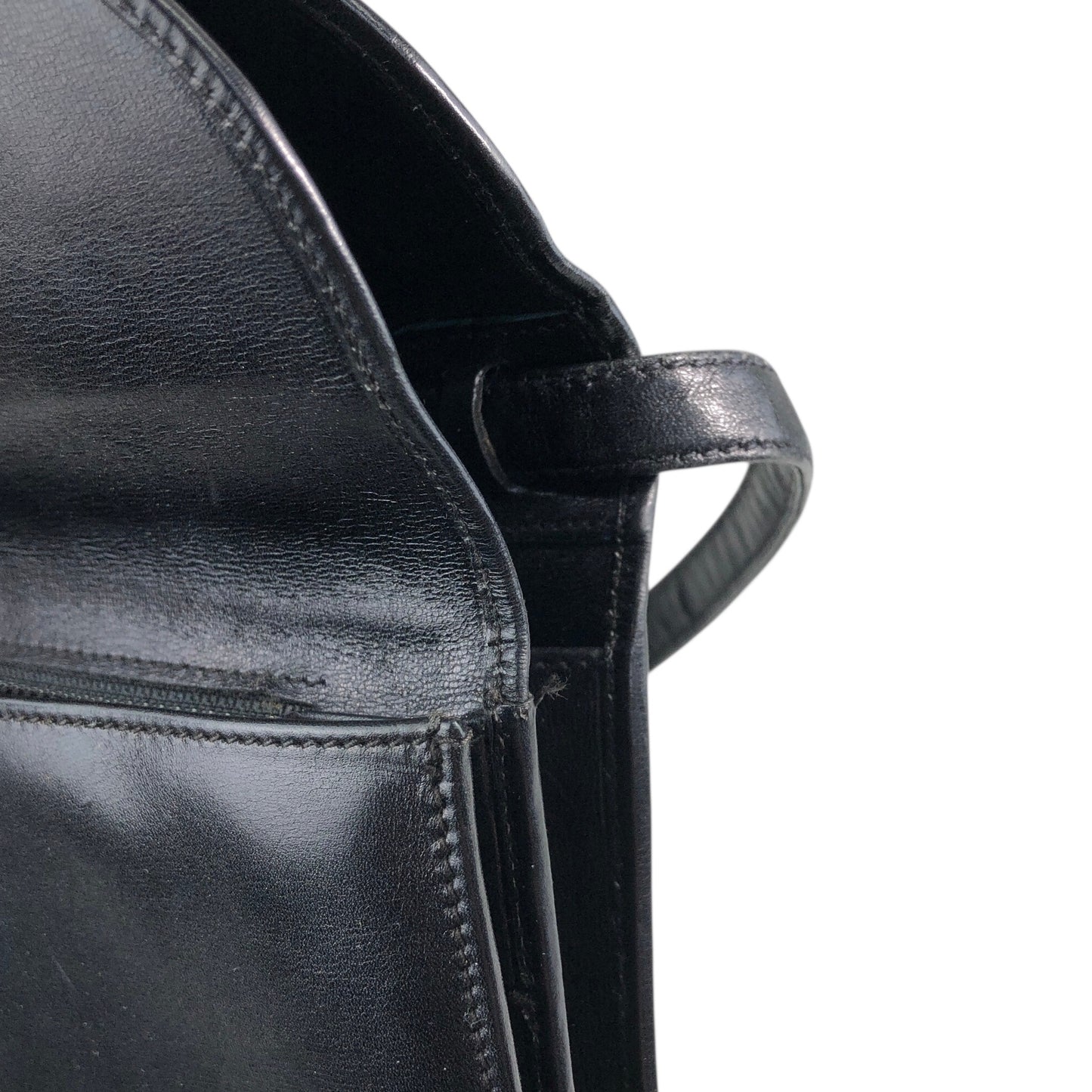 CELINE Blason Shoulder bag Black Vintage 3awaev