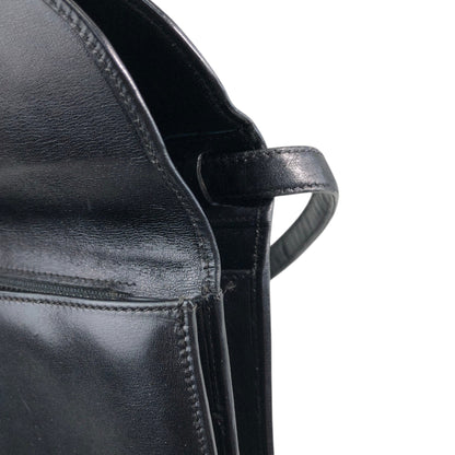 CELINE Blason Shoulder bag Black Vintage 3awaev