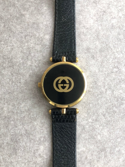 GUCCI Watch Black×Gold Vintage x7vvmr
