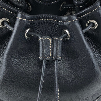 BURBERRY Logo Drawstring Shoulder bag Black Vintage phkwjb
