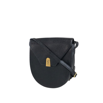 Yves Saint Laurent YSL Logo Shoulder bag Black Vintage rnmcrn