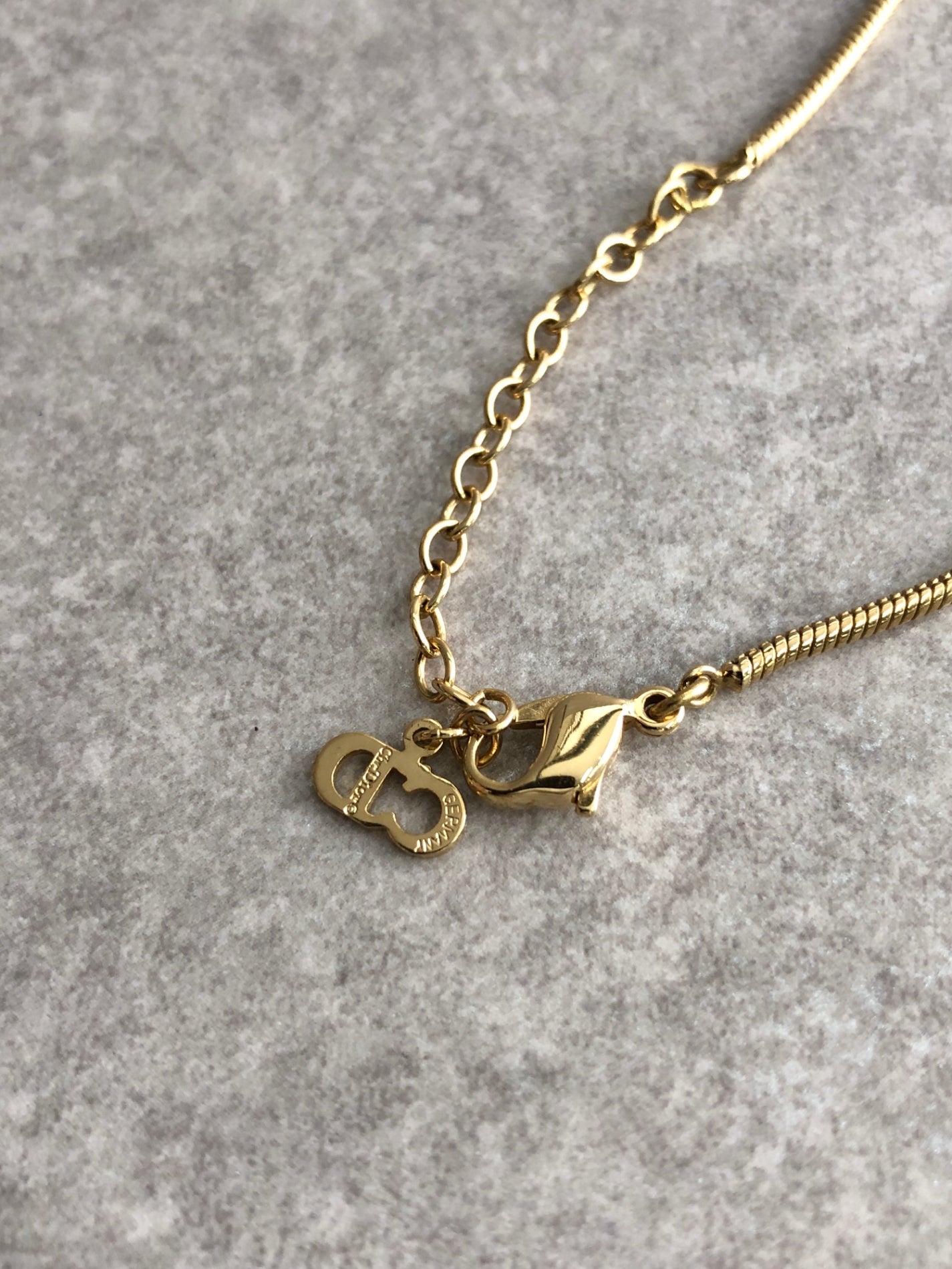 Christian Dior Rhinestone Necklace Gold Vintage i8w5tf