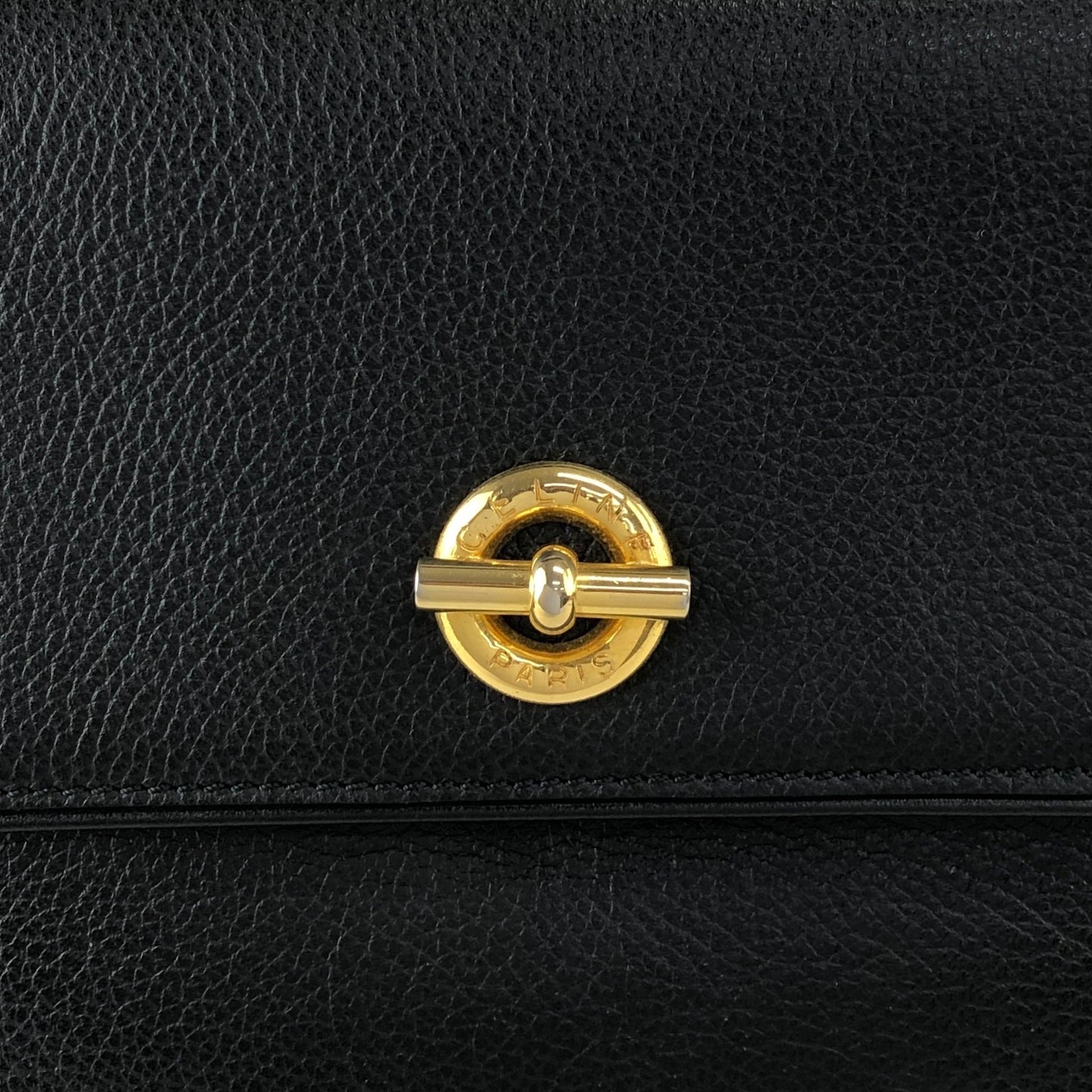 CELINE Toggle Clasp Two-way Handbag Shoulder bag Black Vintage nnb8md