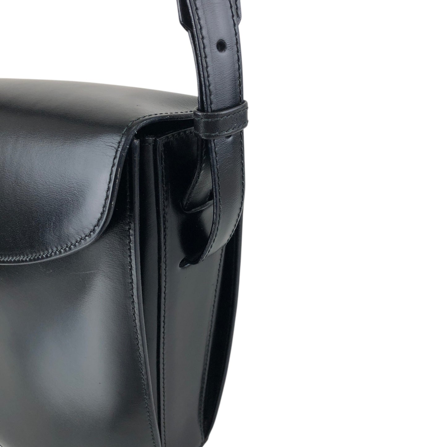 CELINE Circle Logo Shoulder bag Black Vintage kfiinf