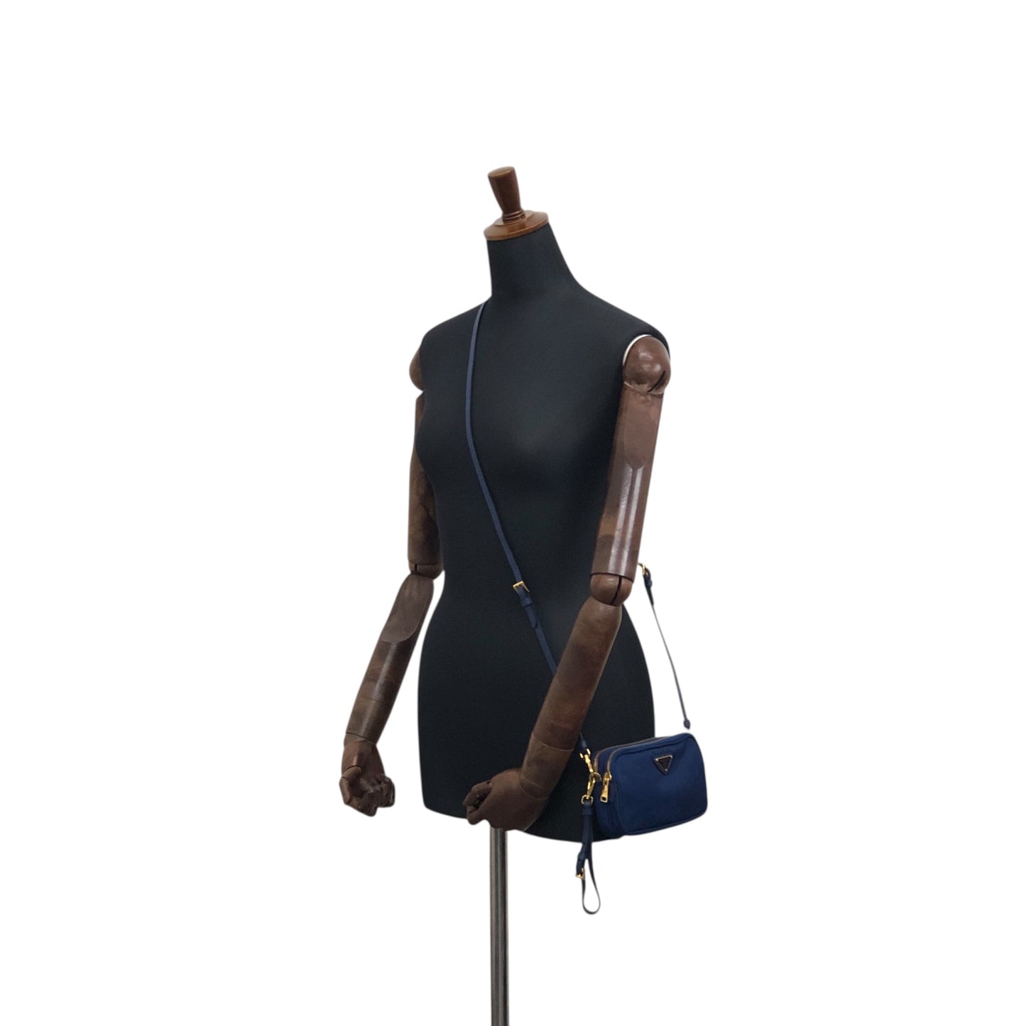 PRADA 三角形標誌雙向小手提包單肩包藍色復古 wa4xz3