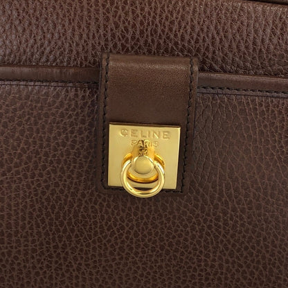 CELINE Gancini Shoulder bag Brown Vintage xdbhnp