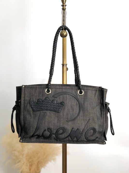 LOEWE Anagram Totebag Black Vintage wcz5de