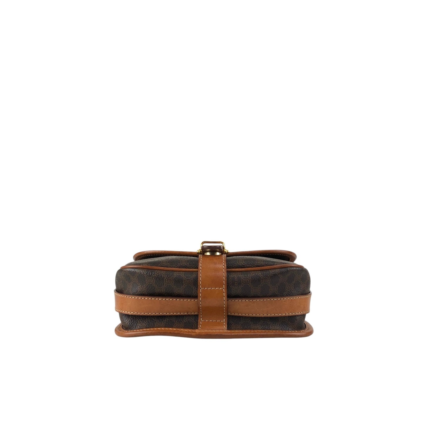CELINE Macadam Blason Front Buckle Shoulder bag Brown Vintage kkjgdk