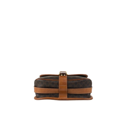 CELINE Macadam Blason Front Buckle Shoulder bag Brown Vintage kkjgdk