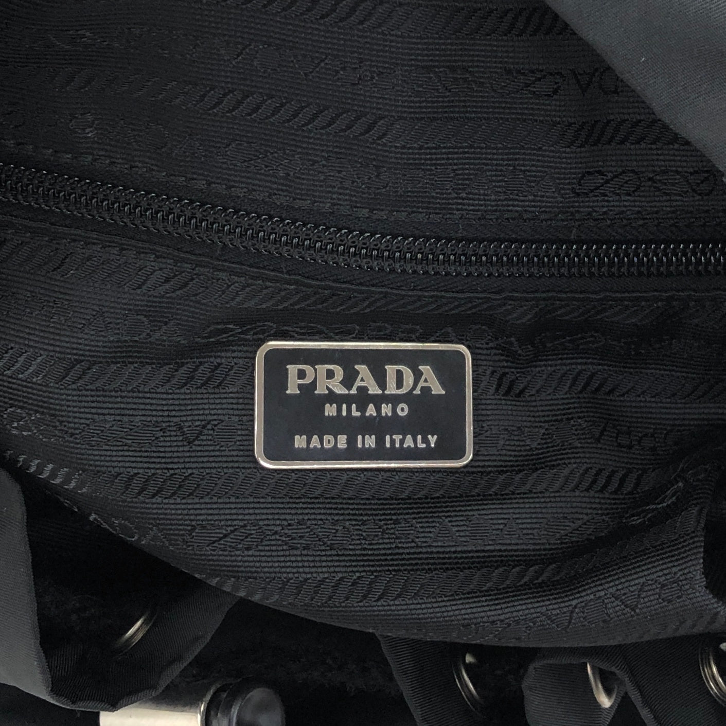 PRADA Tessuto Triangle Logo Backpack Black Vintage cdmpeg
