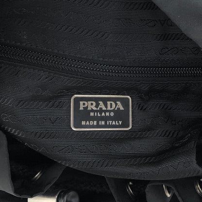 PRADA Tessuto Triangle Logo Backpack Black Vintage cdmpeg