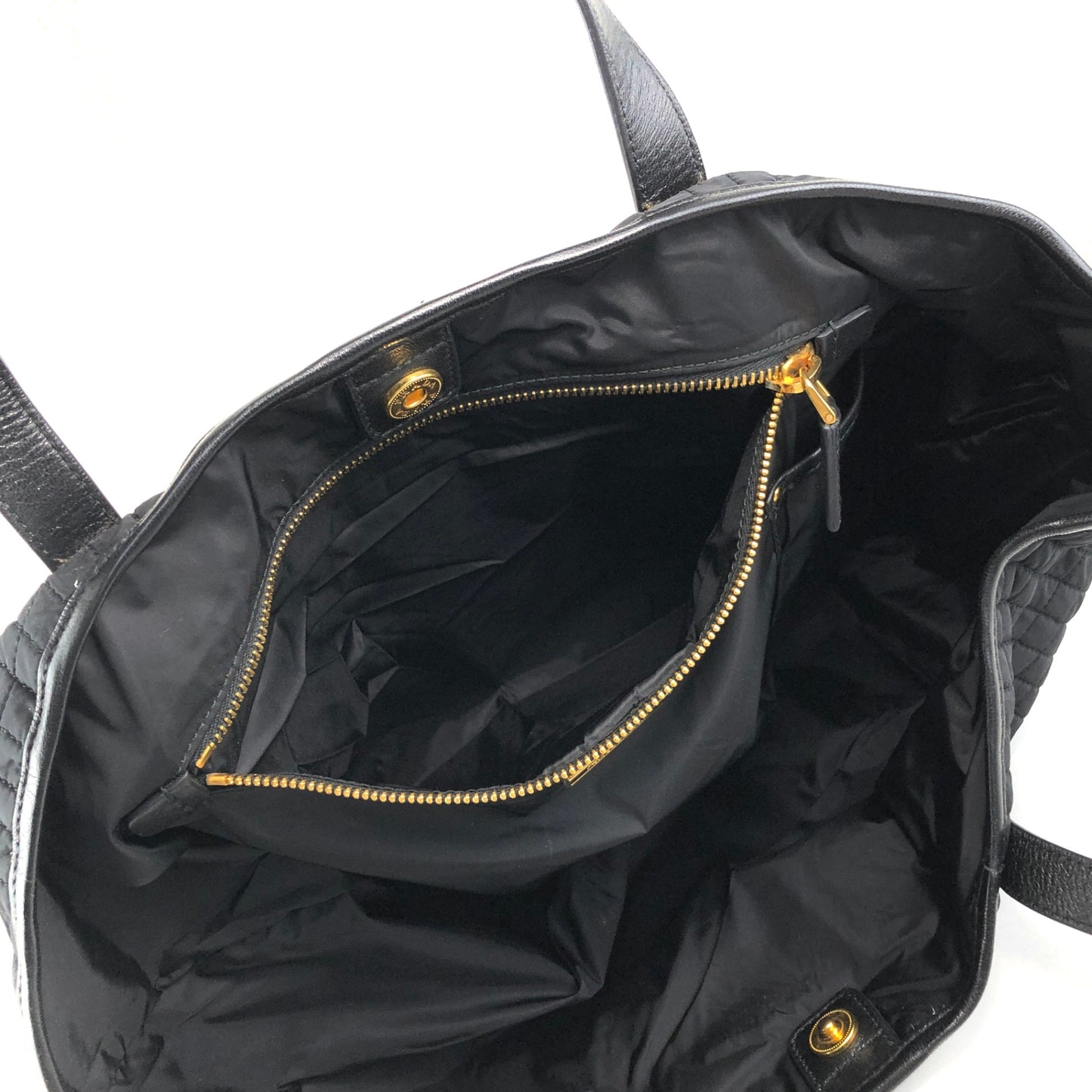 PRADA Triangle Logo Handbag Black Vintage vjh8nj