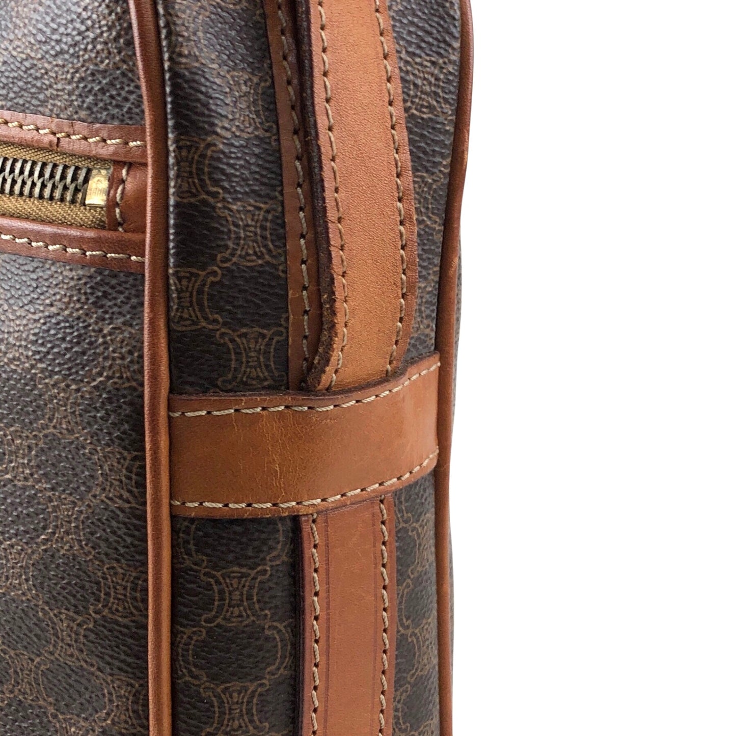 CELINE Macadam Blason Shoulder bag Brown Vintage jbdzhb