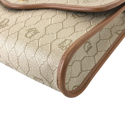 Christian Dior Honeycomb Pattern Shoulder bag Beige Vintage nw6ev5