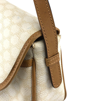 CELINE Macadam Blason Tassel Shoulder bag White Vintage esf7xf