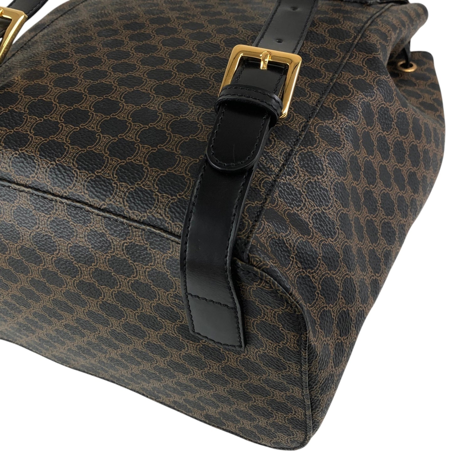 CELINE Macadam Logo Backpack Black Vintage ed4nn3