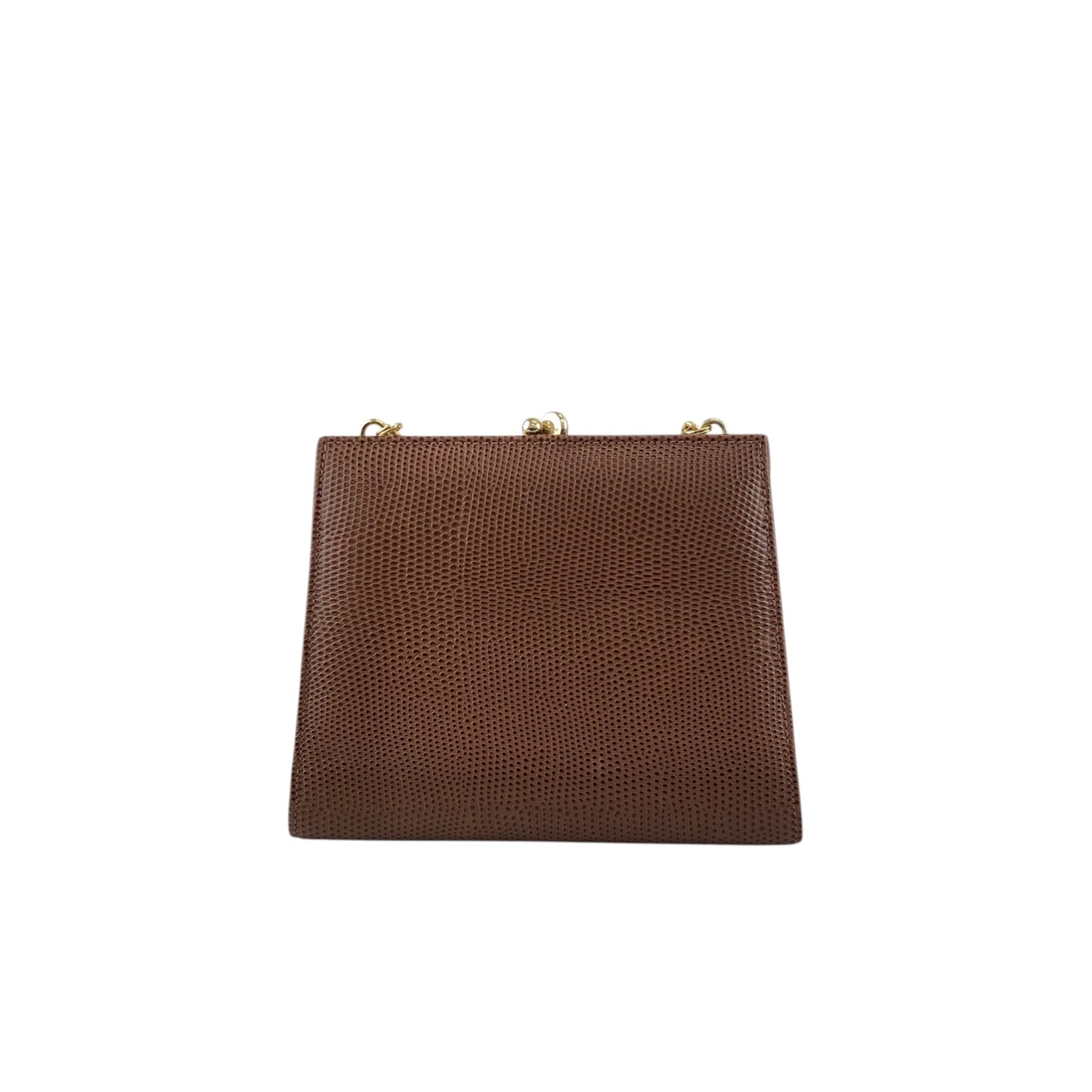 Salvatore Ferragamo Vala Ribbon Chain Shoulder bag Brown Vintage i66575