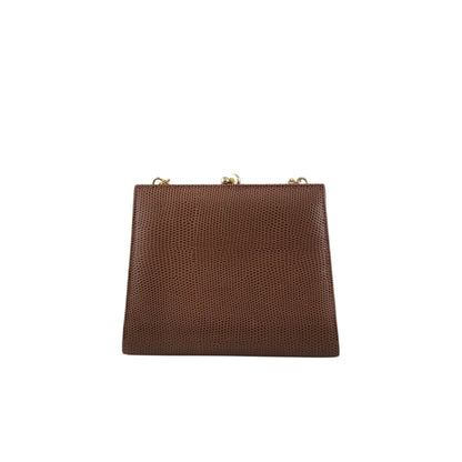 Salvatore Ferragamo Vala Ribbon Chain Shoulder bag Brown Vintage i66575