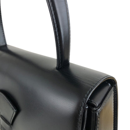CELINE Horse Bit Top Handle Handbag Black Vintage zbgk75