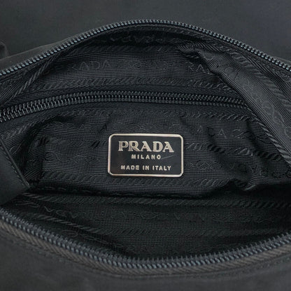 PRADA Tessuto Triangle Logo Shoulder bag Black Vintage gpgejr